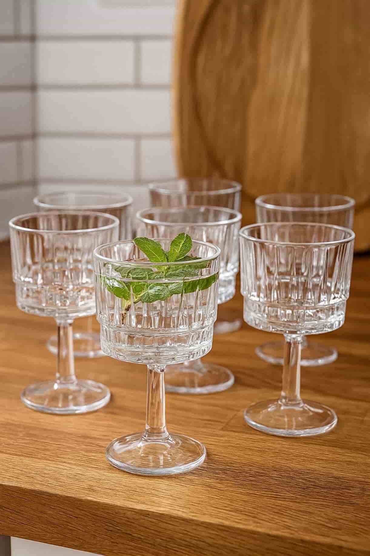 KRD Home Verde 6’lı Cam Ayaklı Kahve Yanı Bardağı 80 ml
